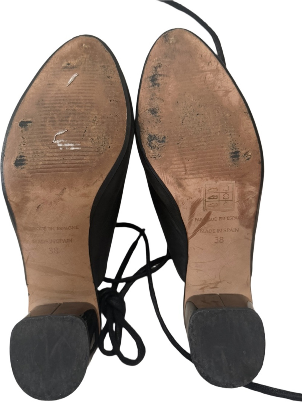 Free People Mules Distinct Block Heel Leather Adjustable Tie Wrap Women’s Size 8 - Picture 7 of 8